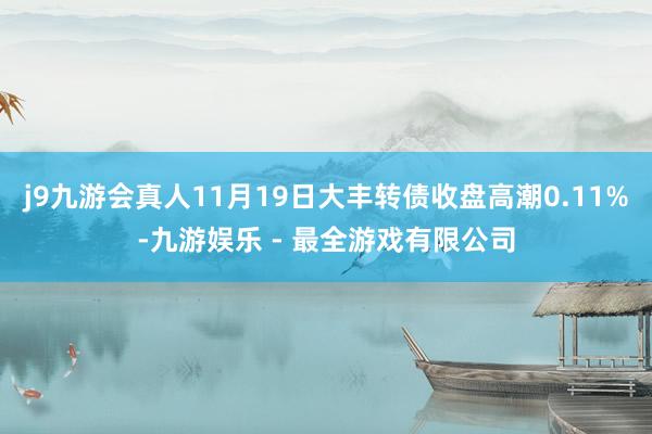 j9九游会真人11月19日大丰转债收盘高潮0.11%-九游娱乐 - 最全游戏有限公司