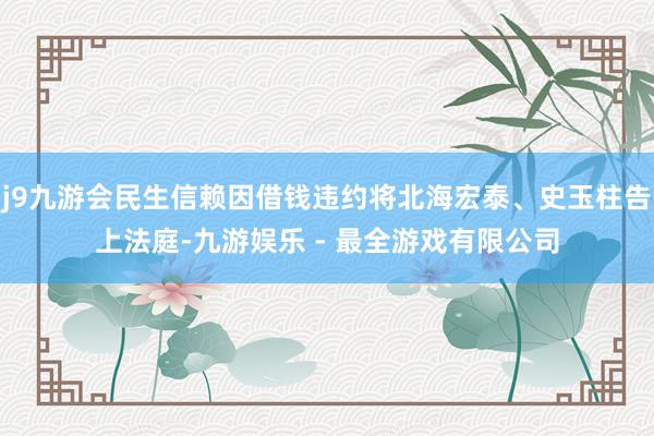 j9九游会民生信赖因借钱违约将北海宏泰、史玉柱告上法庭-九游娱乐 - 最全游戏有限公司